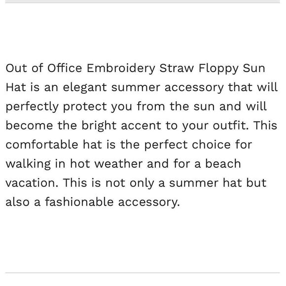 C&C Out of Office Cream Straw Sun Hat with Black Script and Hatband - Picture 2 of 11